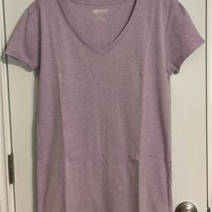 Kirkland Signature Women's Lavender and Turquoise V-Neck Top
